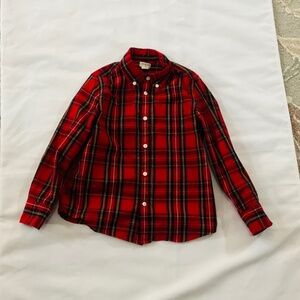 Crewcuts Boys Tartan Plaid Button Down Shirt Size 6-7 EUC